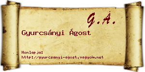 Gyurcsányi Ágost névjegykártya