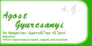 agost gyurcsanyi business card